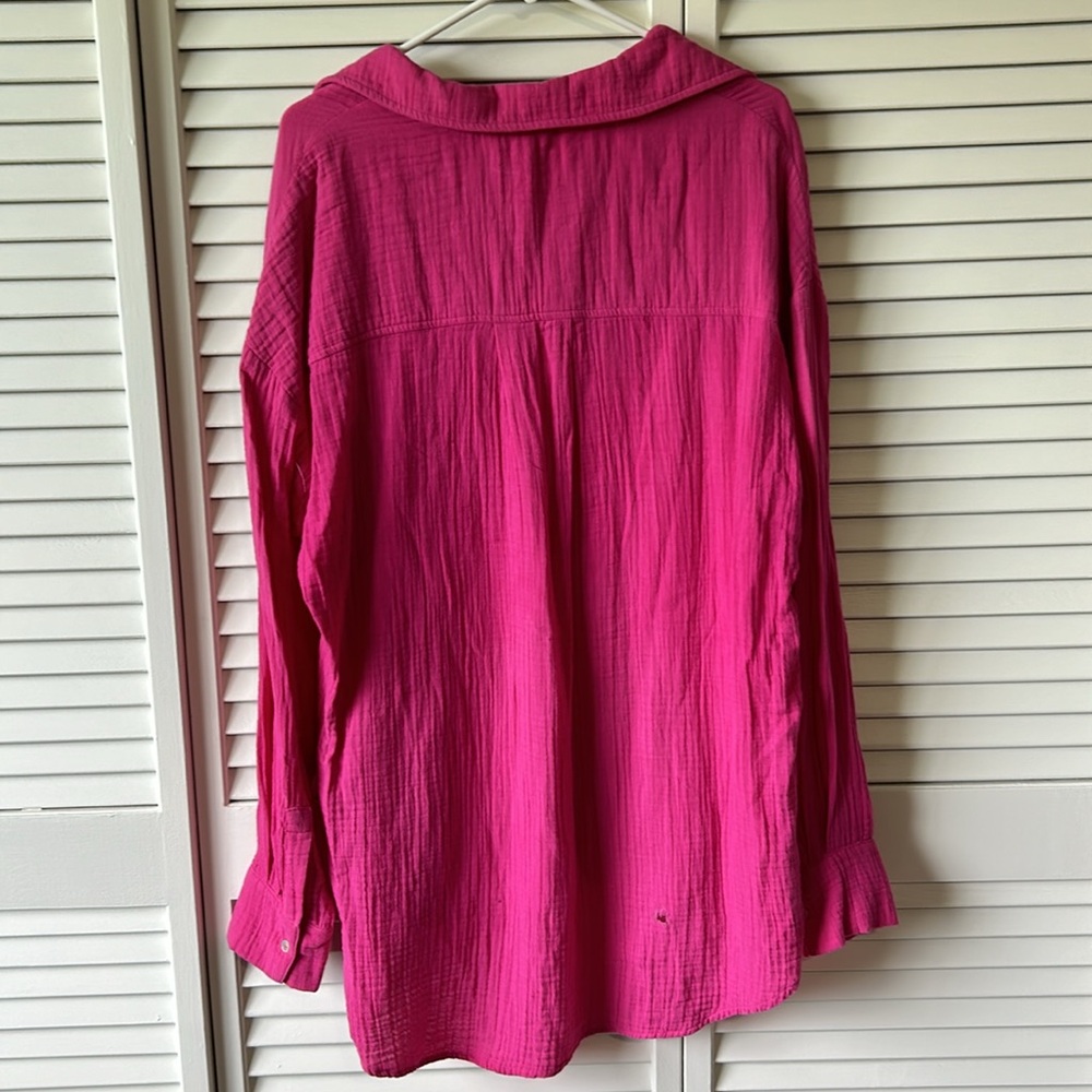 Electric & Rose Boyfriend Gauze Oversized Shirt Small Irregular - Picture 4 of 12